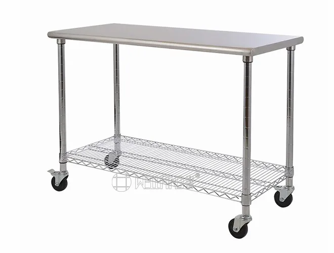 2-Tier Stainless Steel Work Table - Commercial Prep Table(1)