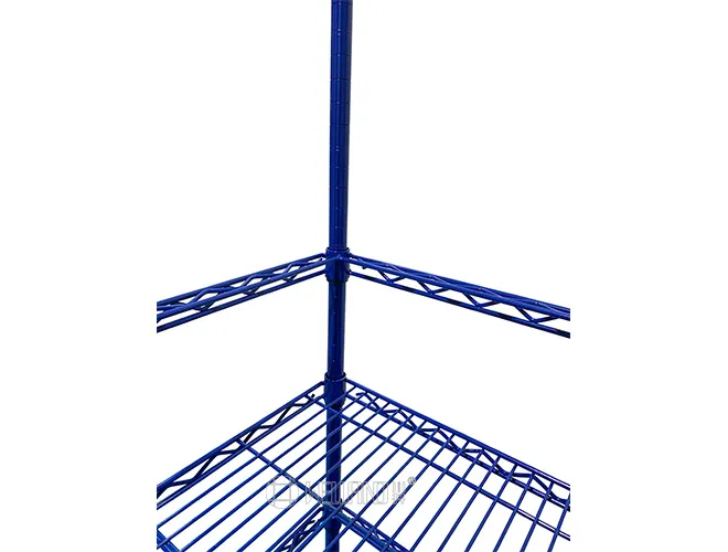 3-Tier Blue Water Bottle Display Rack with AD Board – Ideal for Store & Office Storage (6)