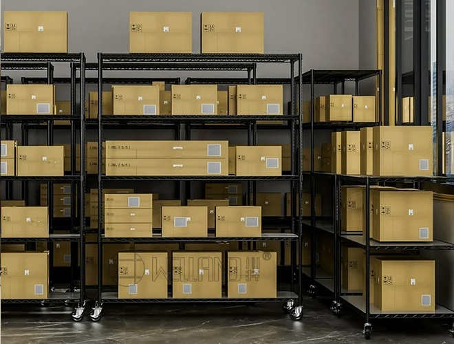 Black Coated 5 Tiers 800lbs Commercial Grade Wire Shelving System.jpg