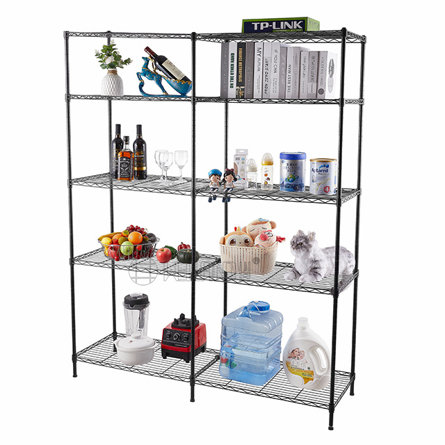 null Black Wire Shelving Unit, Combined Wire Rack Shelves, Adjustable Metal Shelf.jpg
